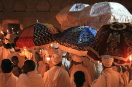 Easter vigil procession at Lalibela